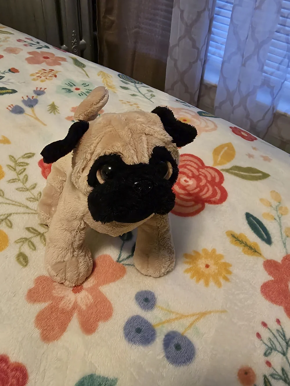 GANZ Plush Pug Toy - Beige and Black
